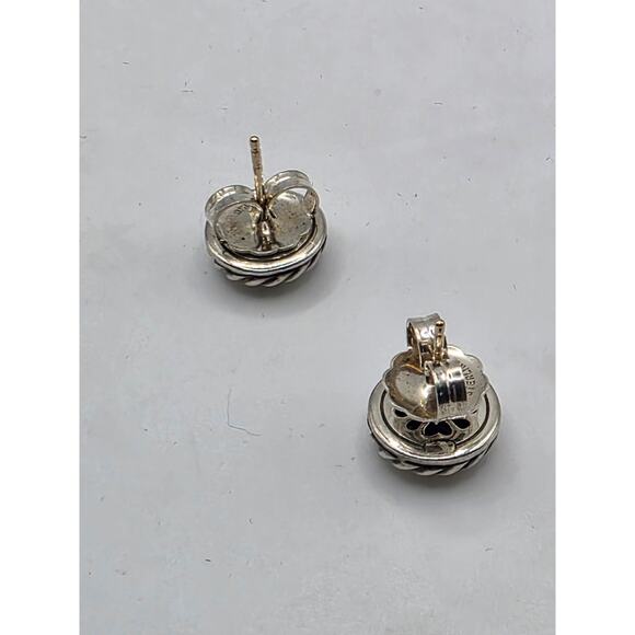 David Yurman Sterling Silver Amethyst Cookie Stud Earrings - Picture 7 of 16